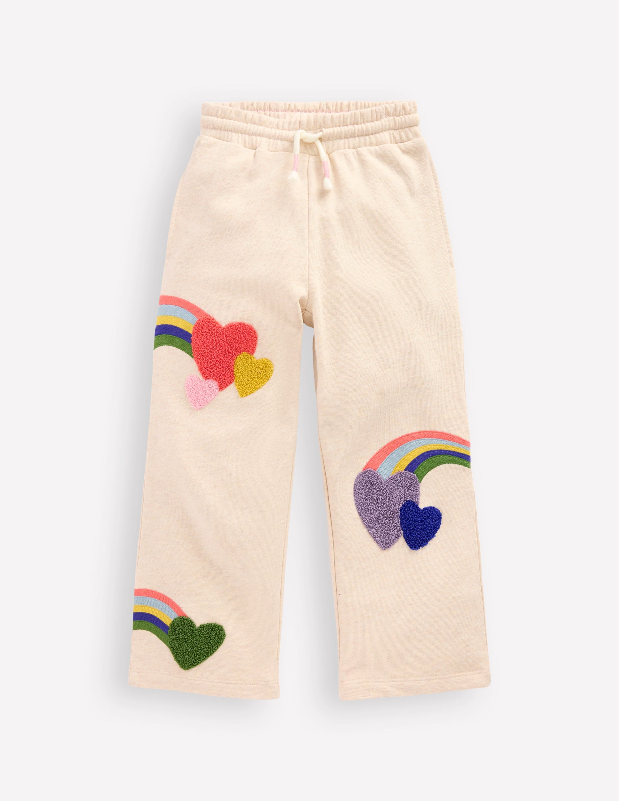 Bobbie Appliqué Joggers-Ivory Rainbows - Image 1