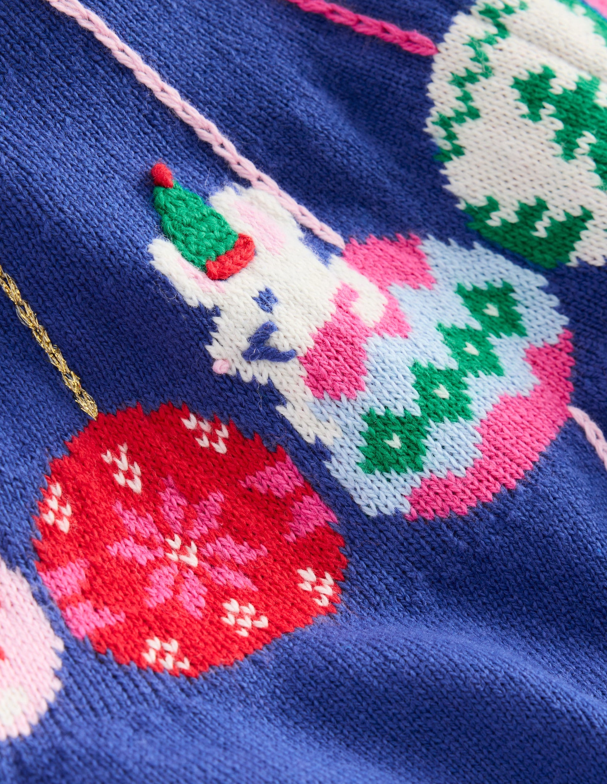 Origineller Pullover mit Logo-Schuluniform-Marineblau Weihnachtskugeln-5