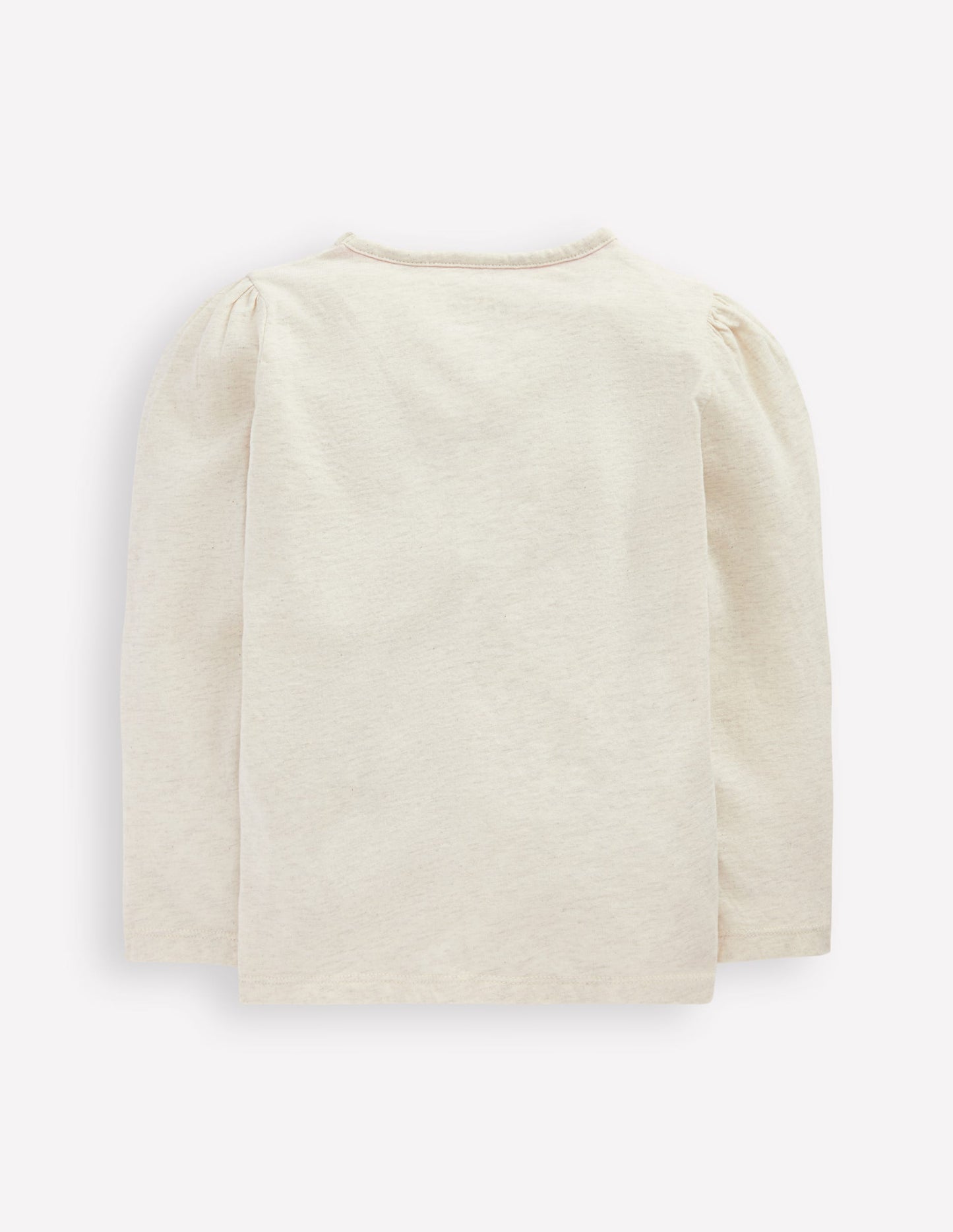 T-shirt à manches bouffantes et appliqué-Cœur à volants