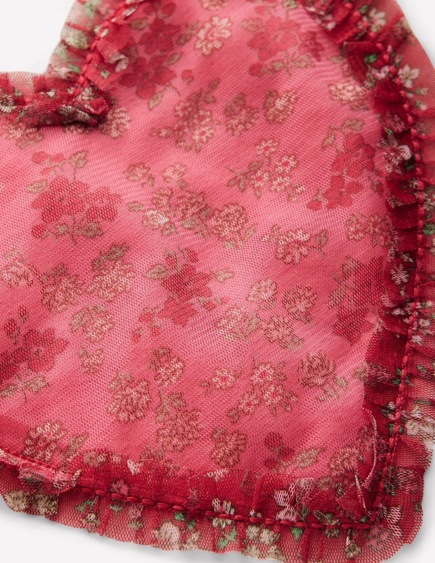 T-shirt à manches bouffantes et appliqué-Cœur à volants