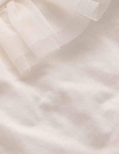 Jerseyoberteil mit Tüll-Sanftes Naturweiß-6