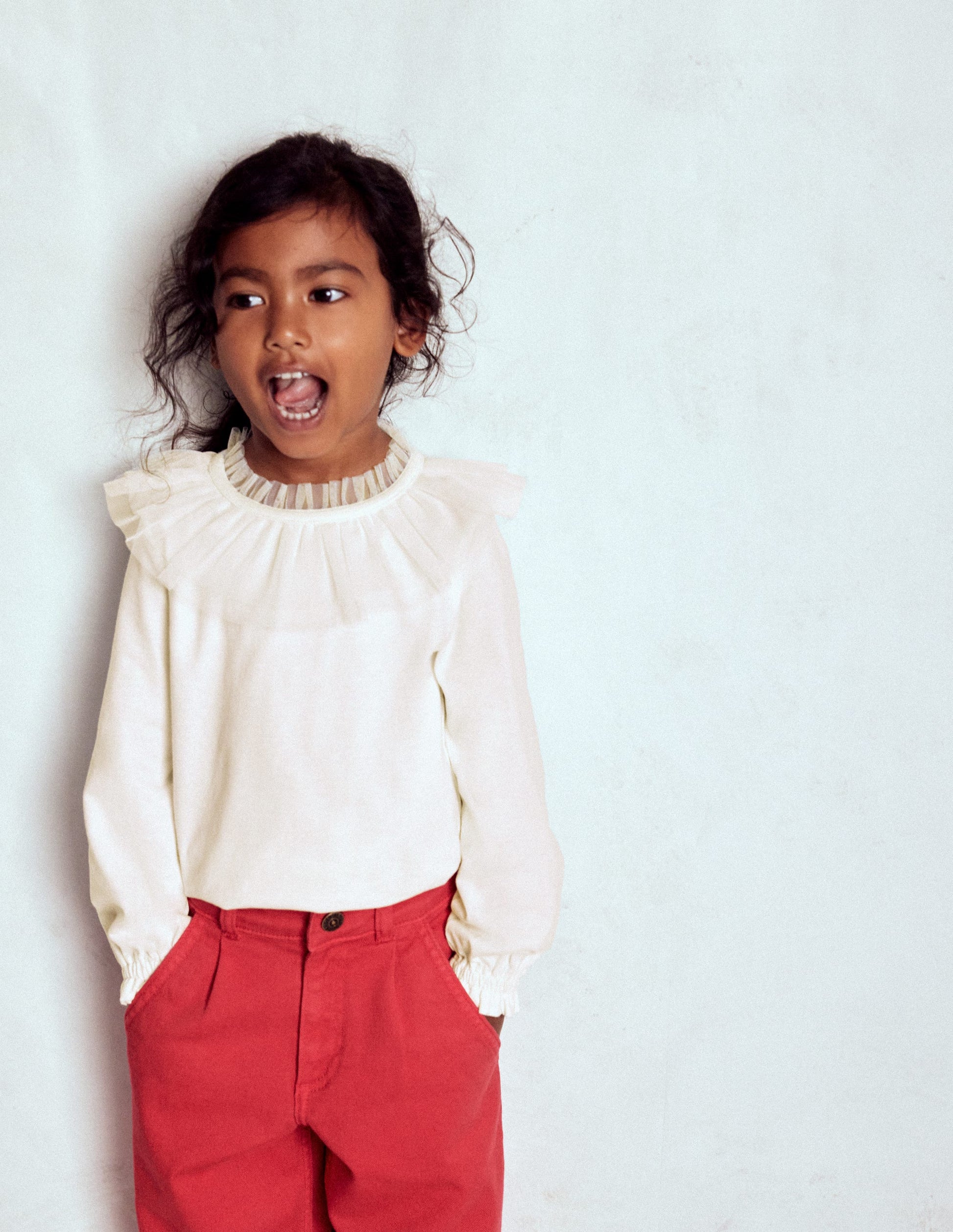 Jerseyoberteil mit Tüll-Sanftes Naturweiß-3