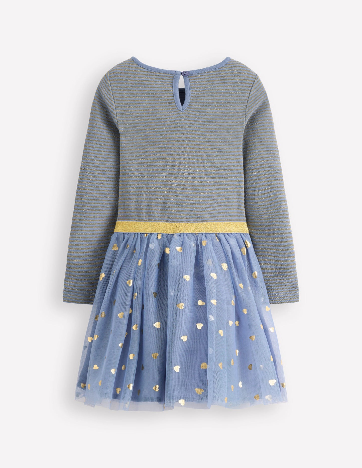 Kleid aus Tüll-Mix zum Herumwirbeln-Elektrisierendes Blau/Gold Konfetti