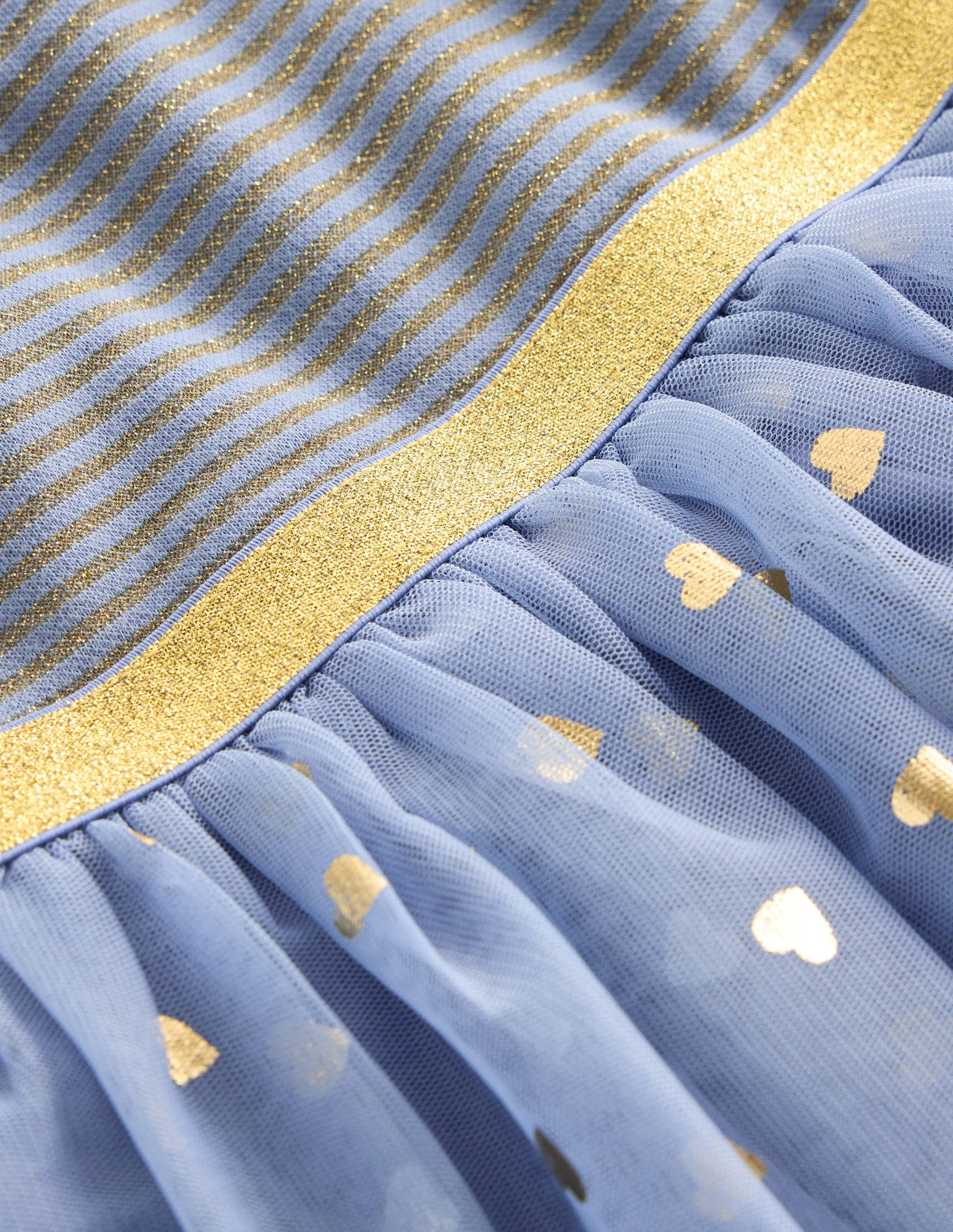 Kleid aus Tüll-Mix zum Herumwirbeln-Elektrisierendes Blau/Gold Konfetti-6