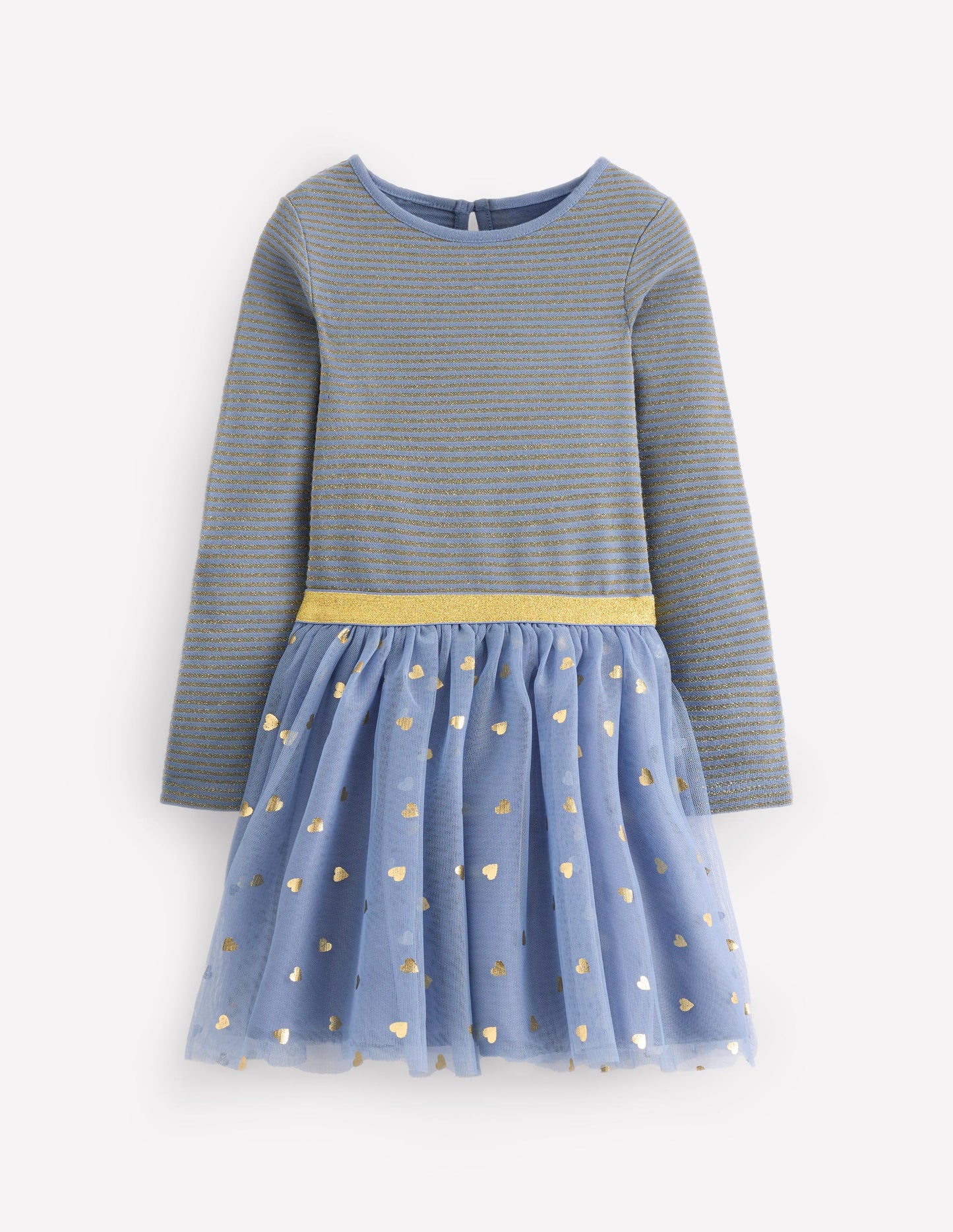 Kleid aus Tüll-Mix zum Herumwirbeln-Elektrisierendes Blau/Gold Konfetti