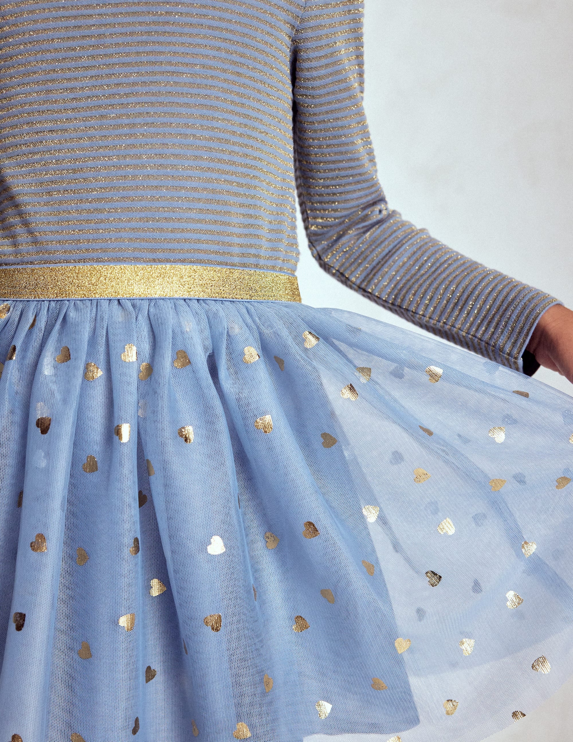 Kleid aus Tüll-Mix zum Herumwirbeln-Elektrisierendes Blau/Gold Konfetti - Image 2