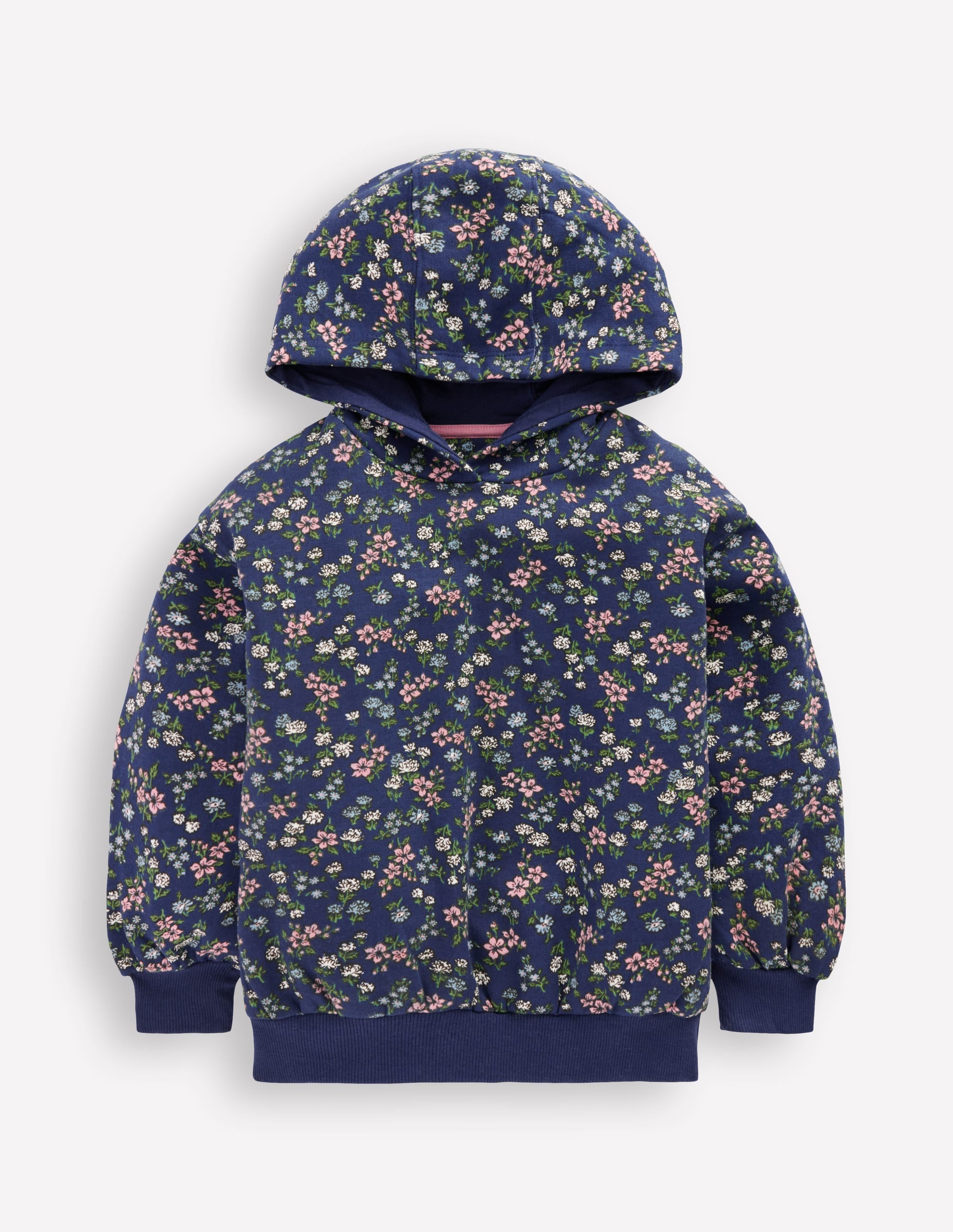 Sweat à capuche imprimé-Motif Meadow Floral bleu tribord - Image 1