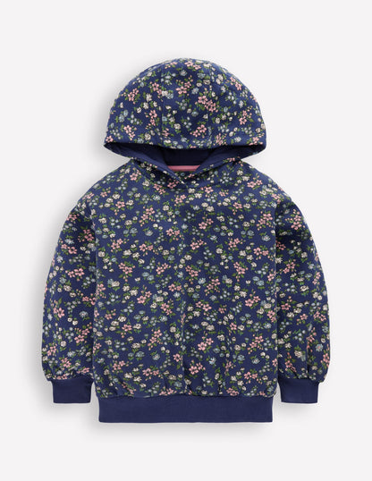 Sweat à capuche imprimé-Motif Meadow Floral bleu tribord-2