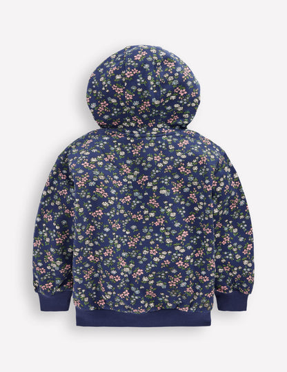 Sweat à capuche imprimé-Motif Meadow Floral bleu tribord-3