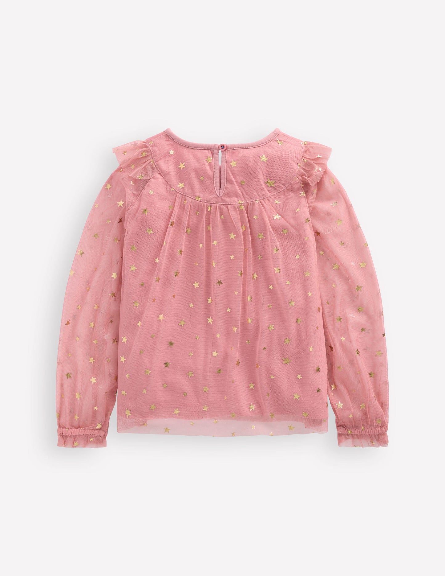 Tulle Party Top-Almond Pink Stars