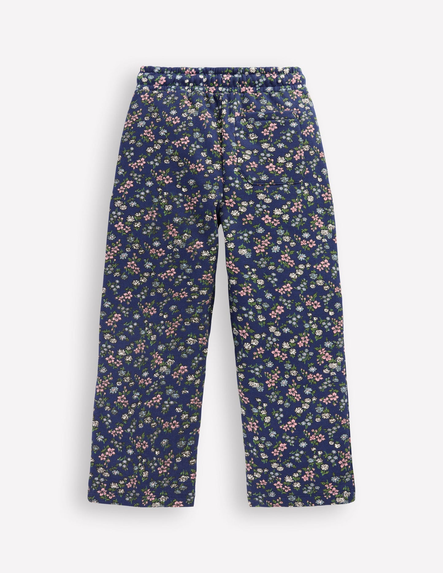 Bedruckte Jogginghose mit weitem Bein-Steuerbordblau Wiese Blumenmuster