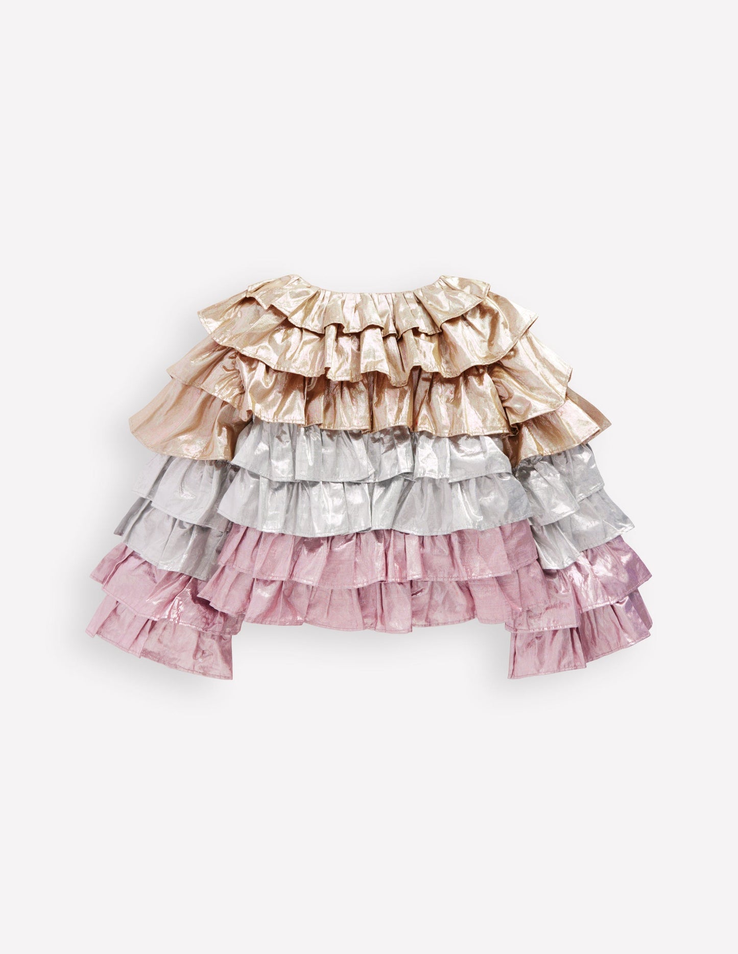 Gestufte Jacke in Metallic-Optik-Metallic Blockfarben