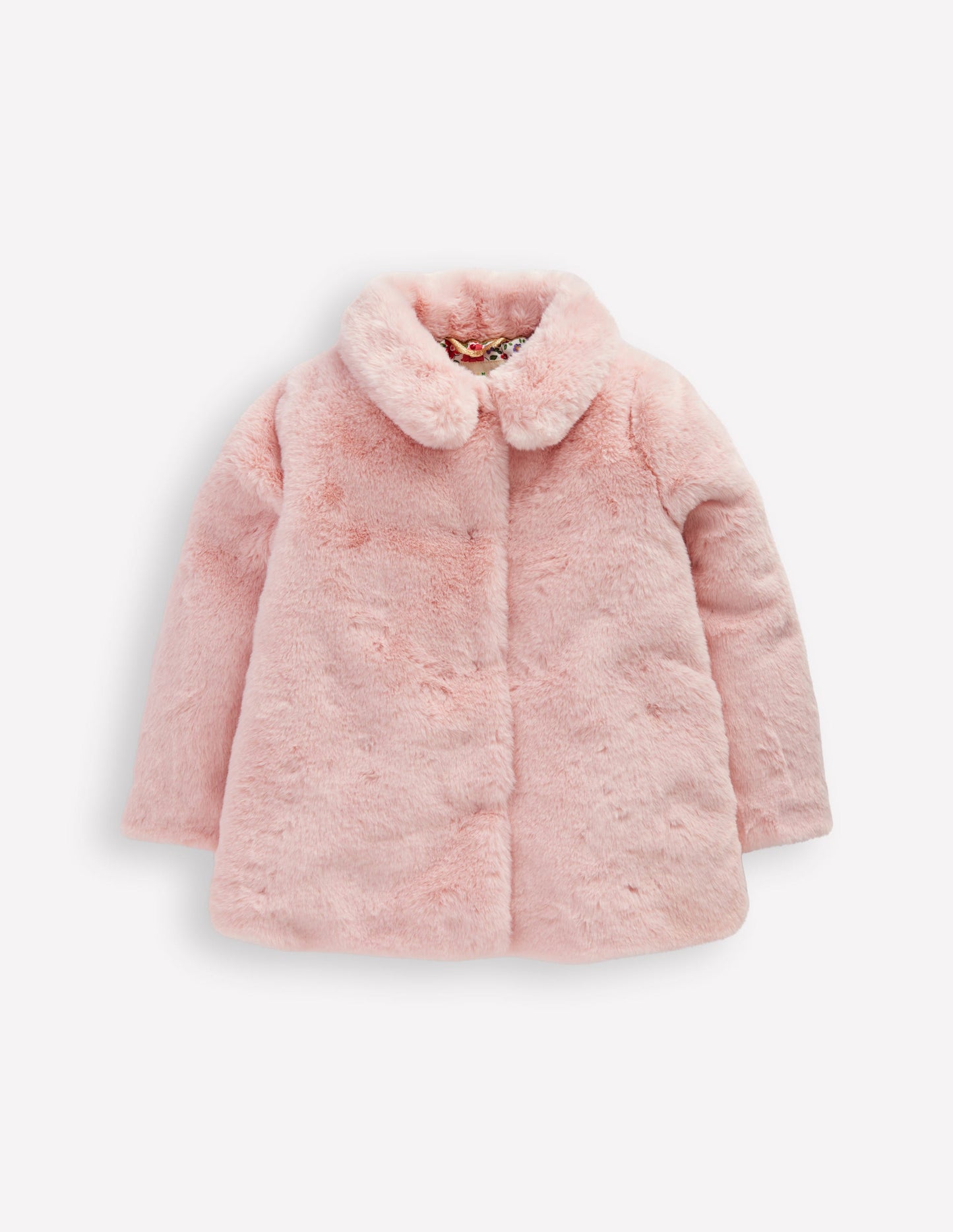 Manteau en fausse fourrure à col-ROSE