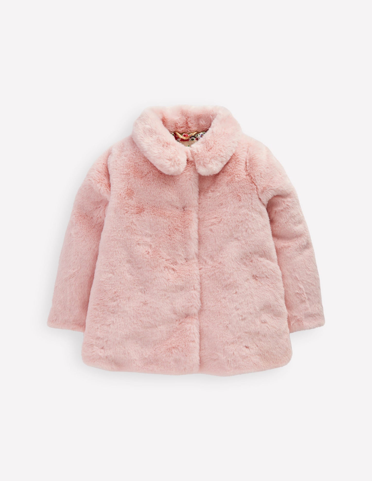 Manteau en fausse fourrure à col-ROSE