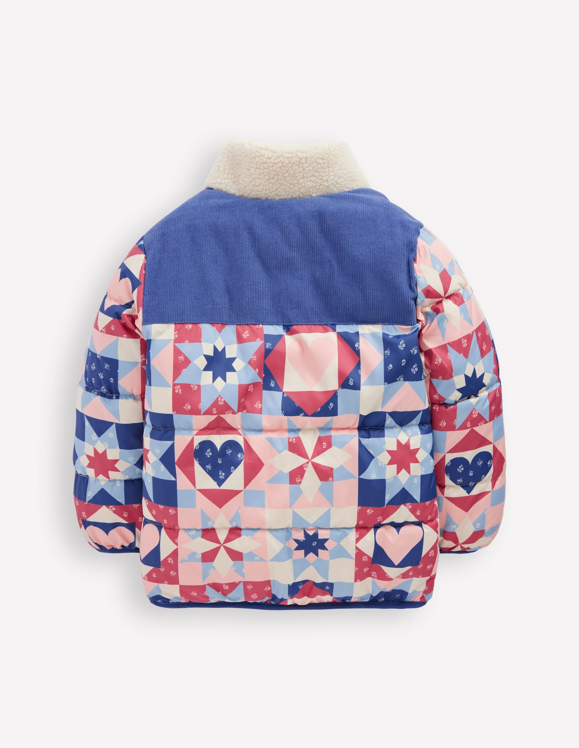 Kuschelige Pufferjacke-Alaskablau Patchwork - Image 3