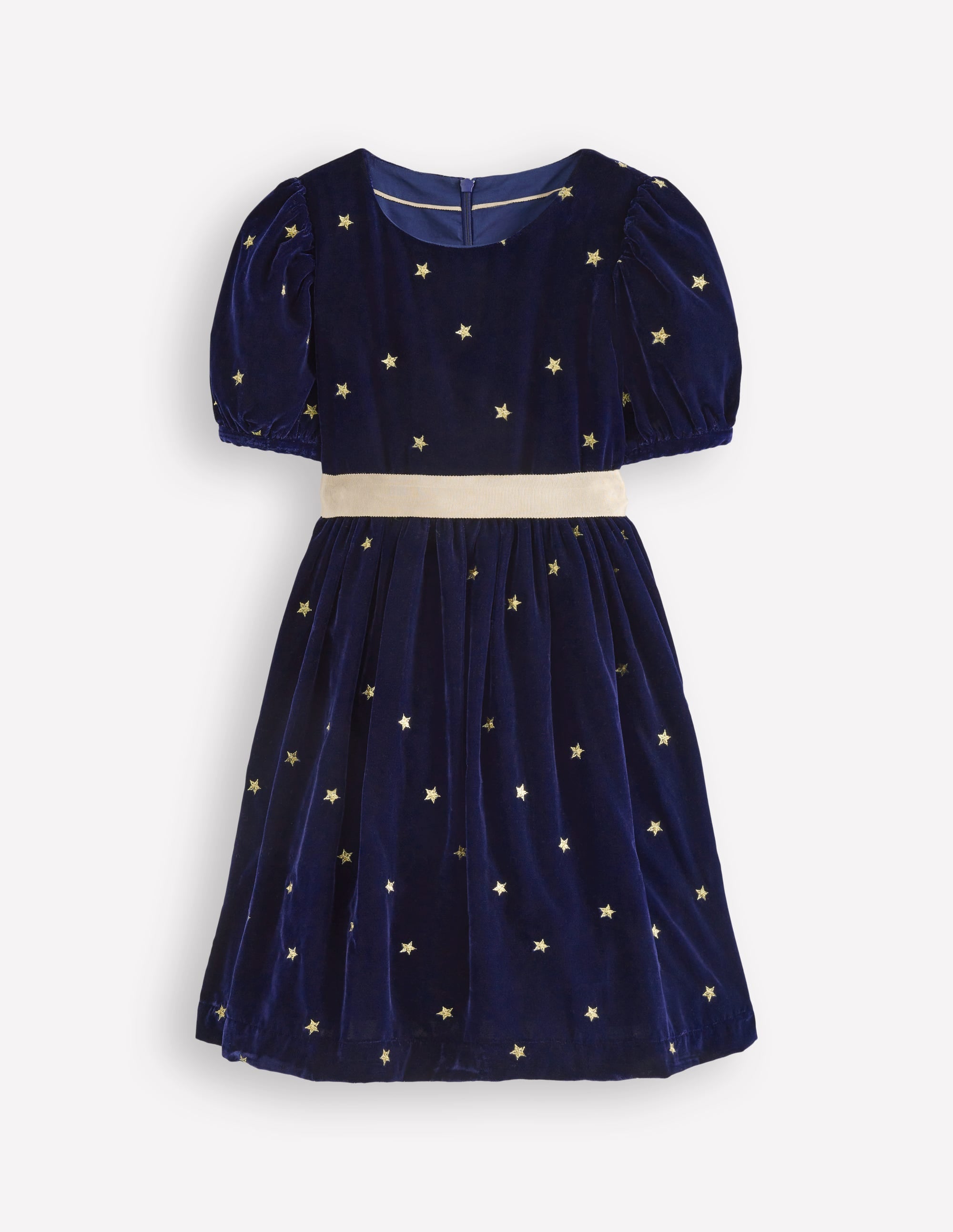 Samt-Partykleid-Schuluniform-Marineblau Gold Sterne - Image 5