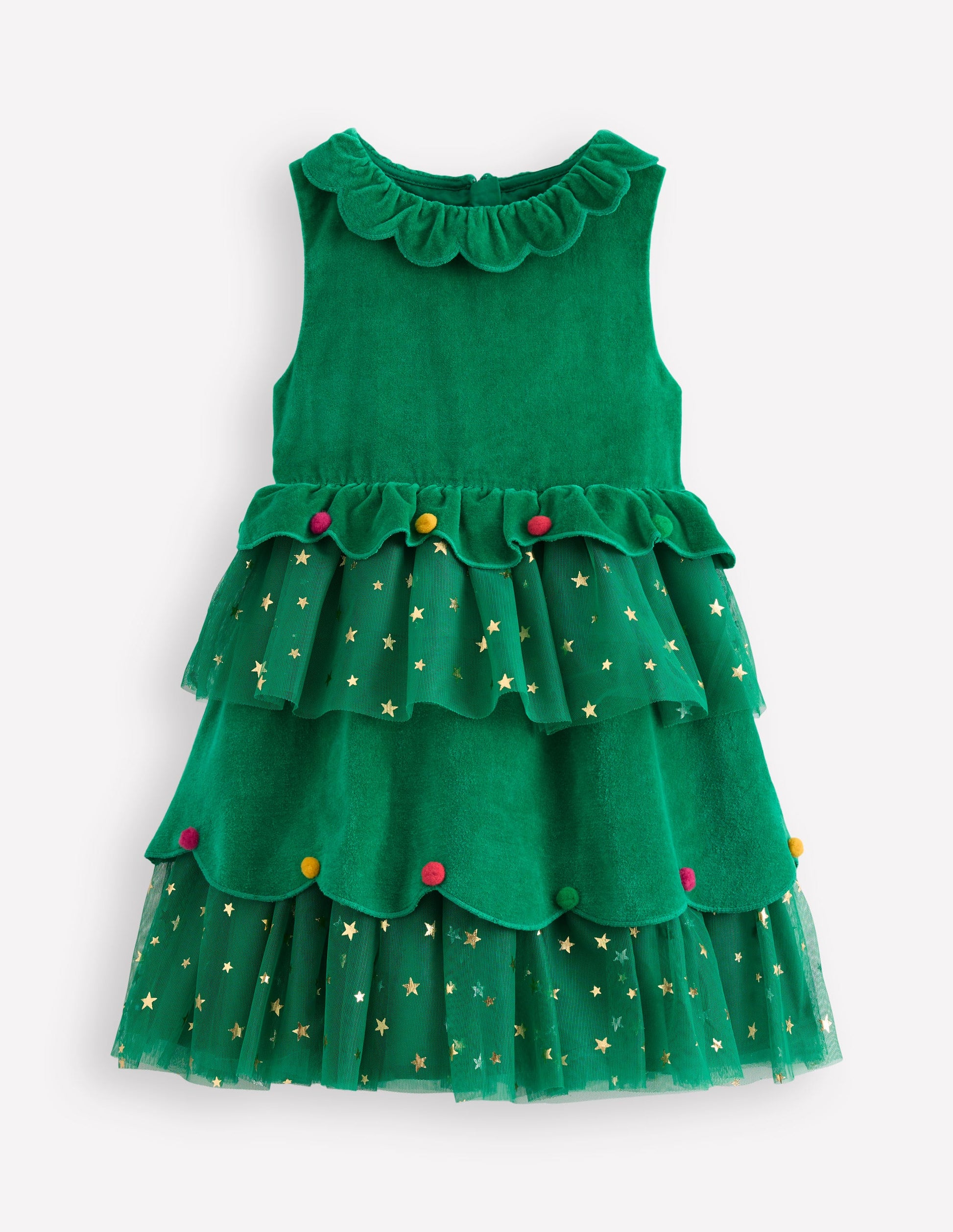 Tüllkleid mit Weihnachtsbaum-Waldgrün-1