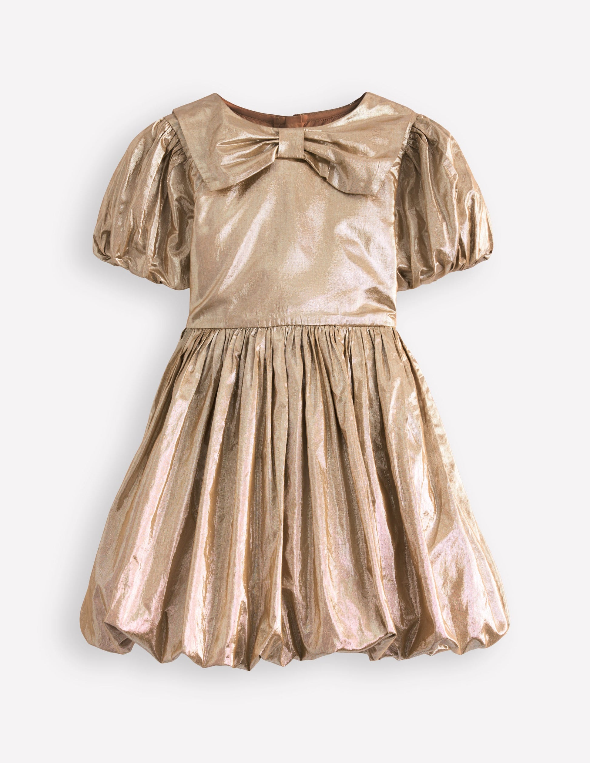 Partykleid mit Ballonsaum-Gold-1
