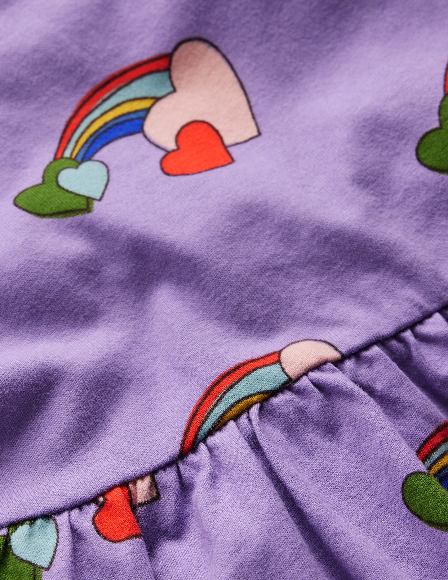 Robe en jersey à manches blousantes-Motif Love Rainbow violet