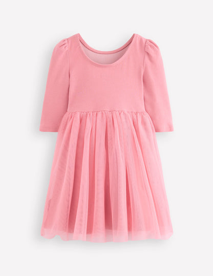 Tüllkleid mit Applikationen-Kaugummirosa Hasen-4
