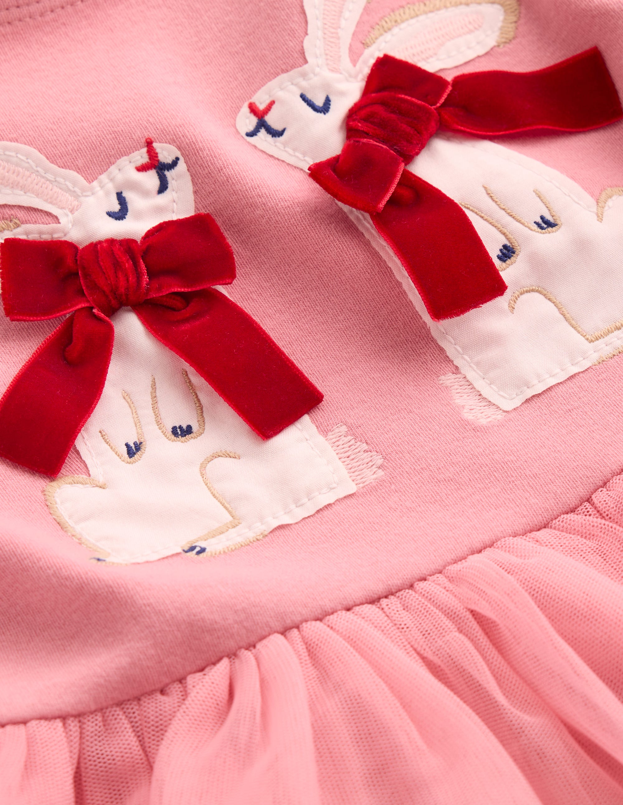 Tüllkleid mit Applikationen-Kaugummirosa Hasen - Image 5