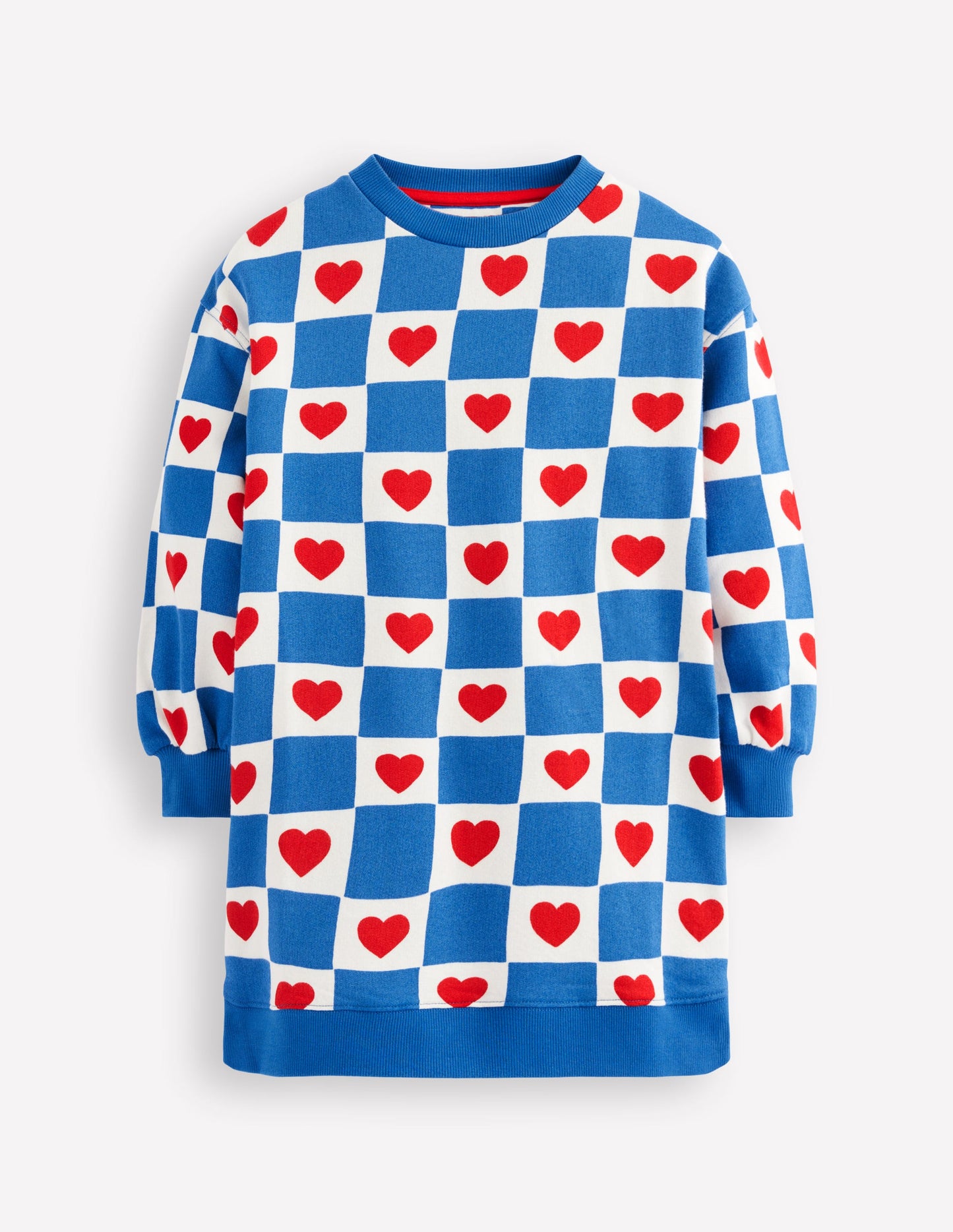 Robe-sweat décontractée-Motif Heart Stamp bleu