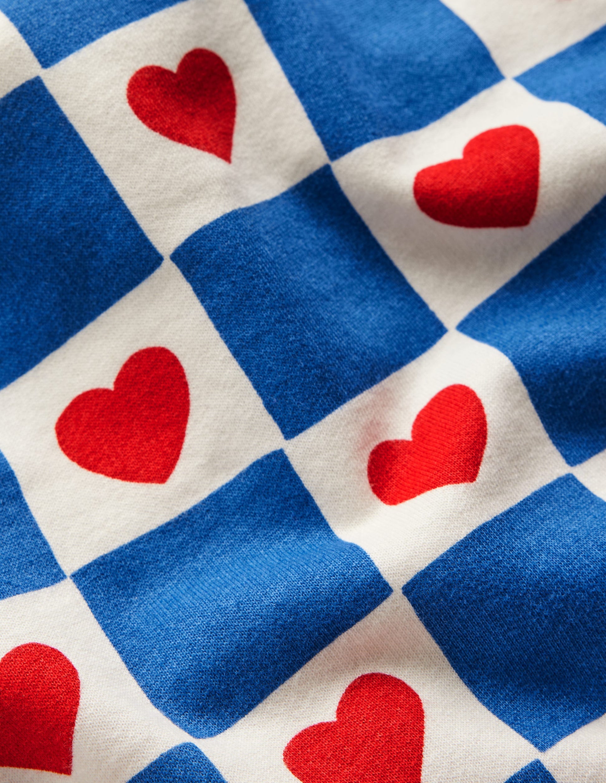 Robe-sweat décontractée-Motif Heart Stamp bleu-5