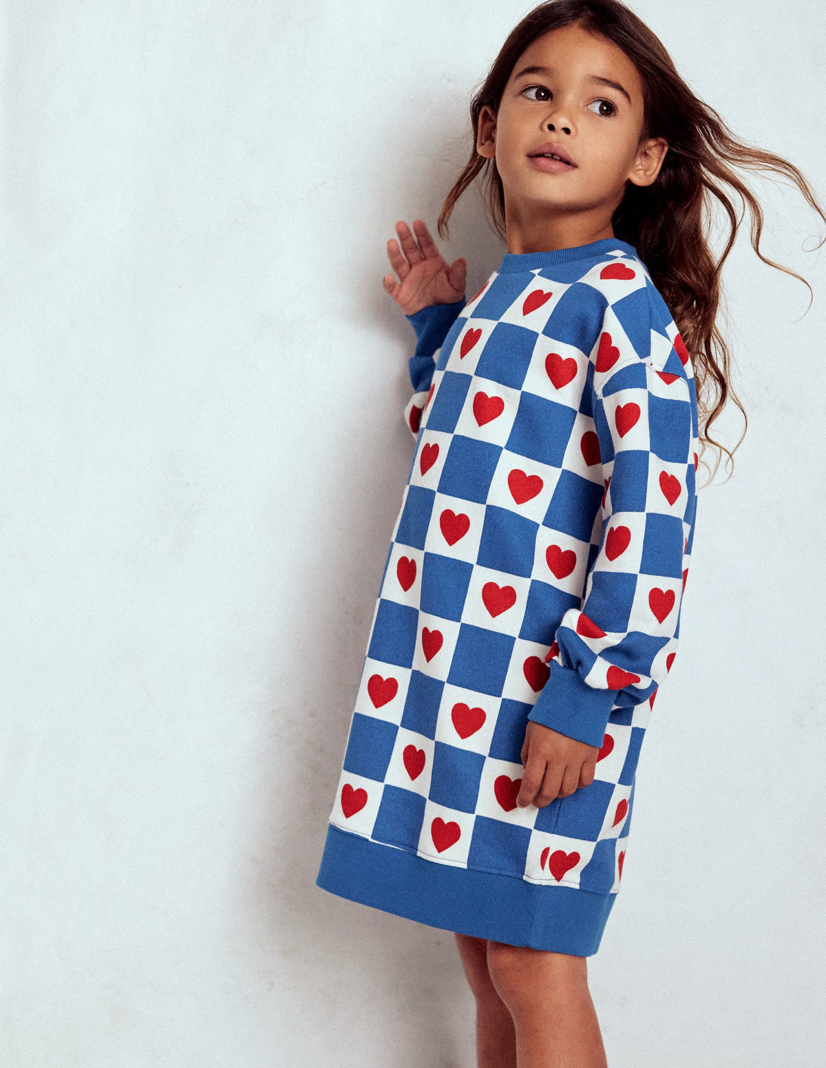 Lockeres Ami Sweatshirt-Kleid-Blau Herzstempel - Image 1