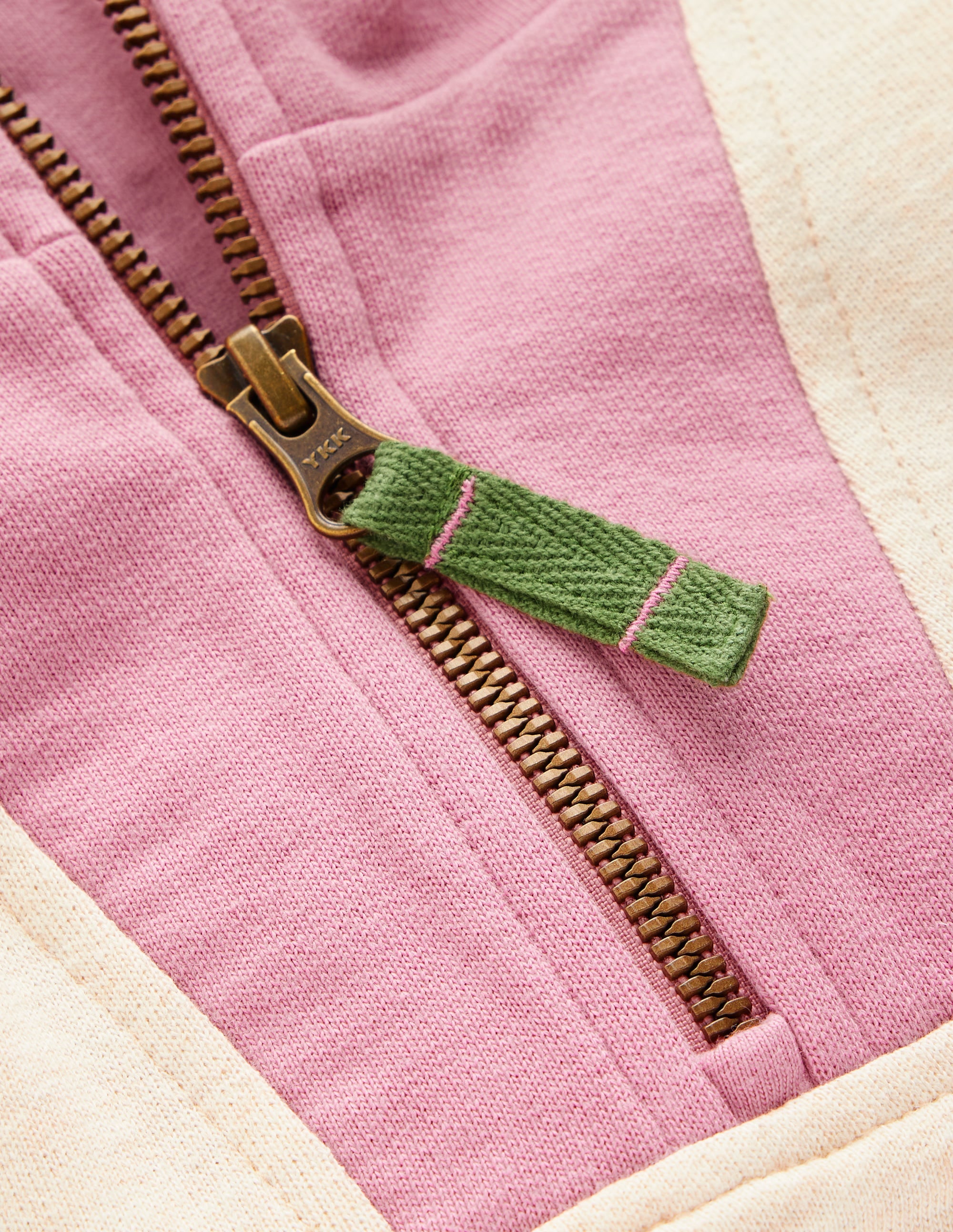 Sweatshirt mit Halbreißverschluss-Haferbeige meliert Blockfarben - Image 3
