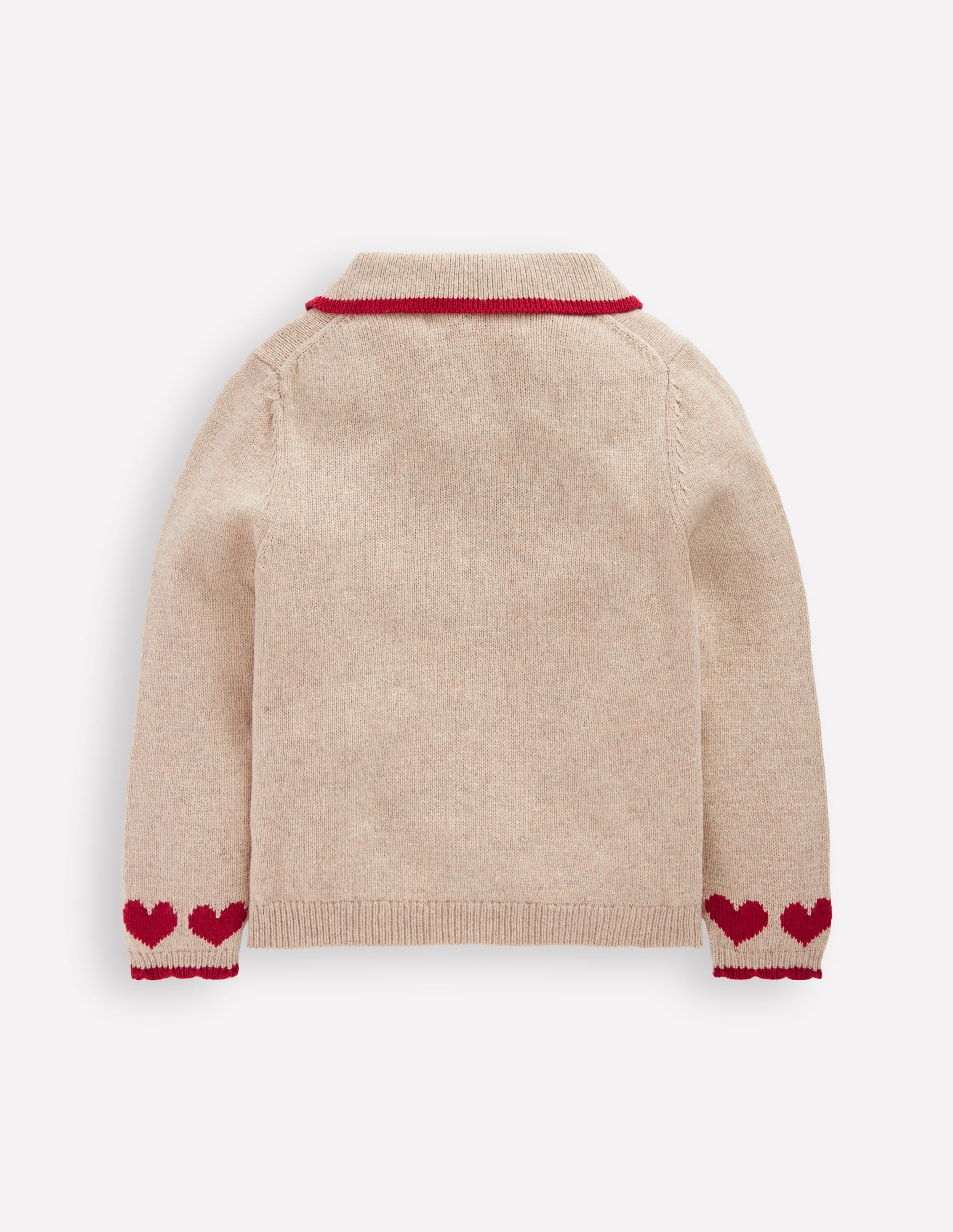 Logo-Strickjacke mit Kragen-Chinchilla Meliert Herz - Image 3