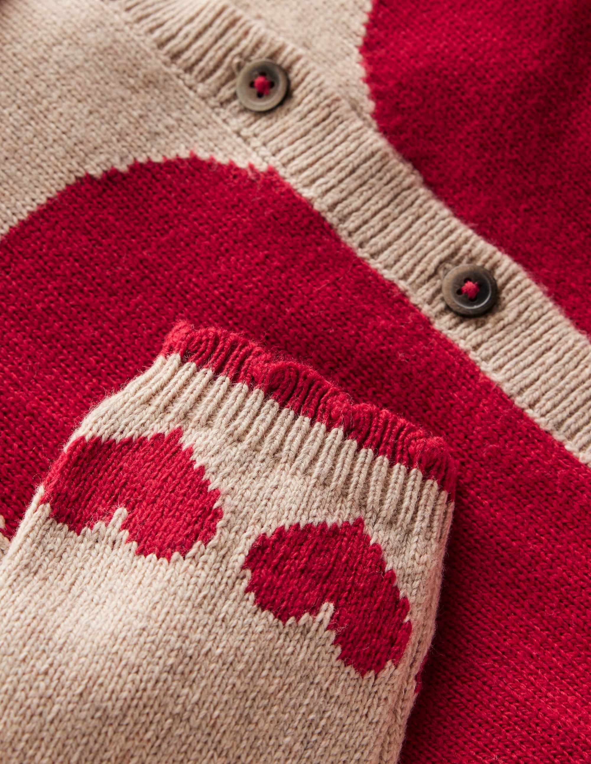Logo-Strickjacke mit Kragen-Chinchilla Meliert Herz - Image 4