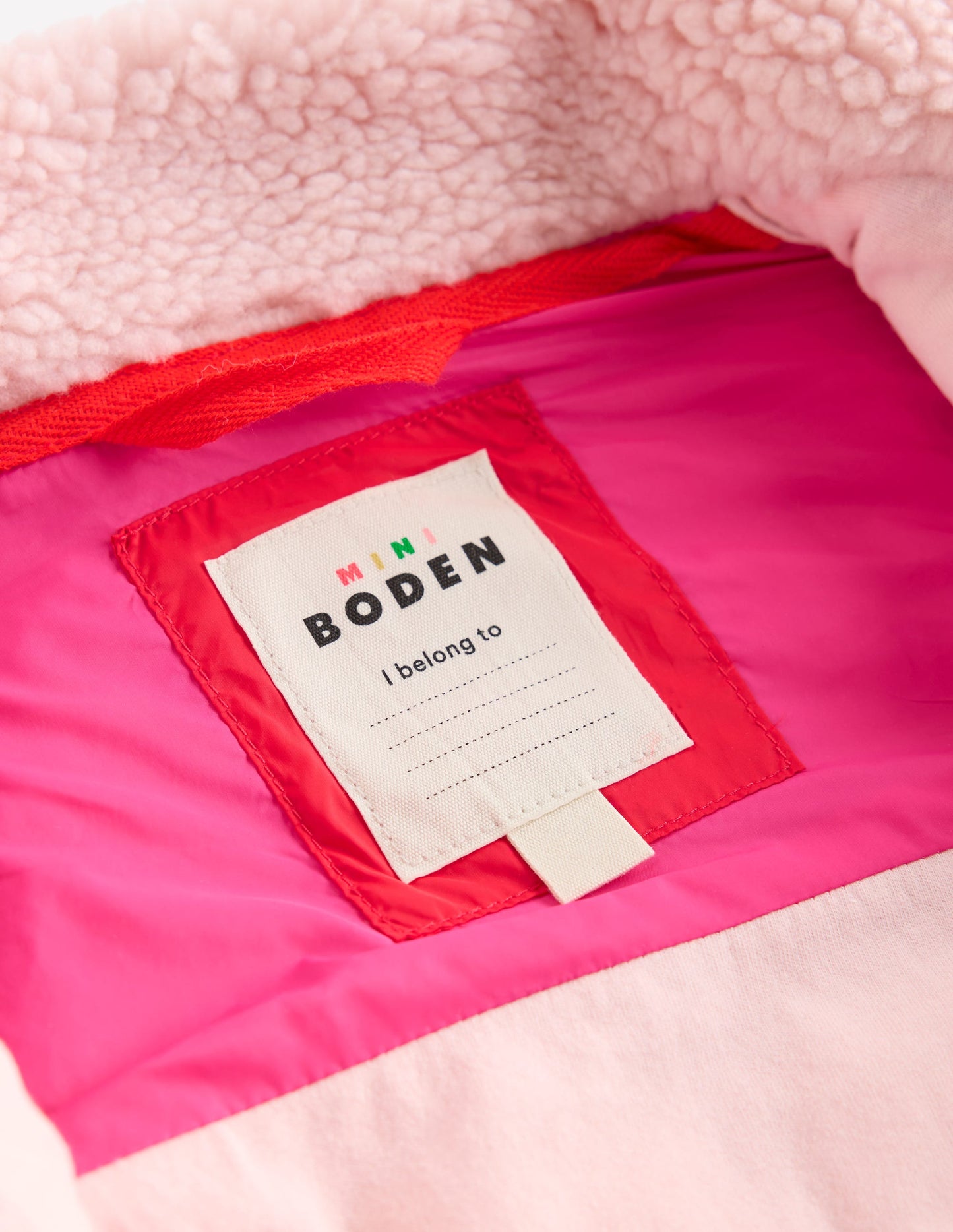 2-in-1 Jacke aus Teddyfell-Mix-Teddyfell Rosa Blockfarben