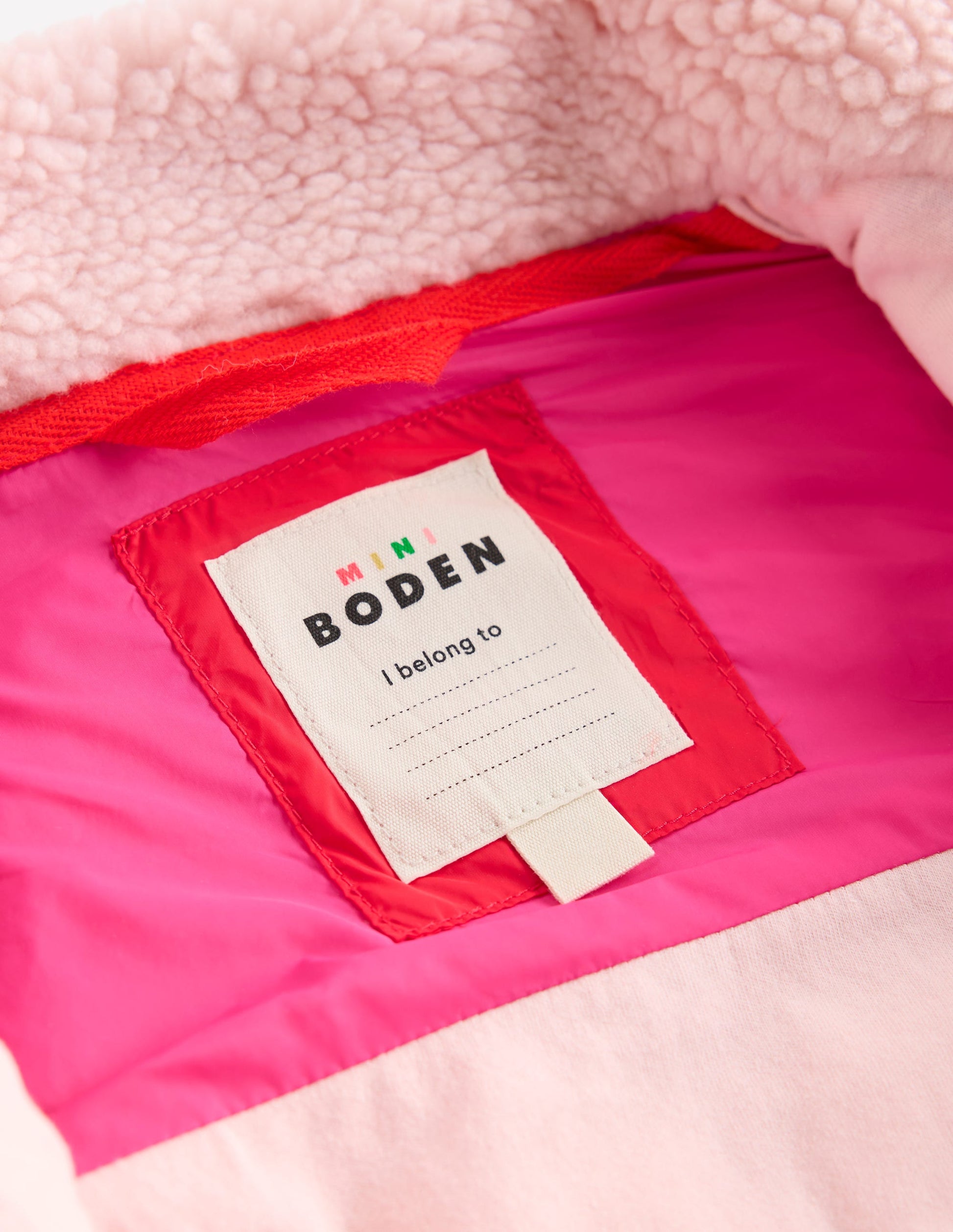 2-in-1 Jacke aus Teddyfell-Mix-Teddyfell Rosa Blockfarben-5