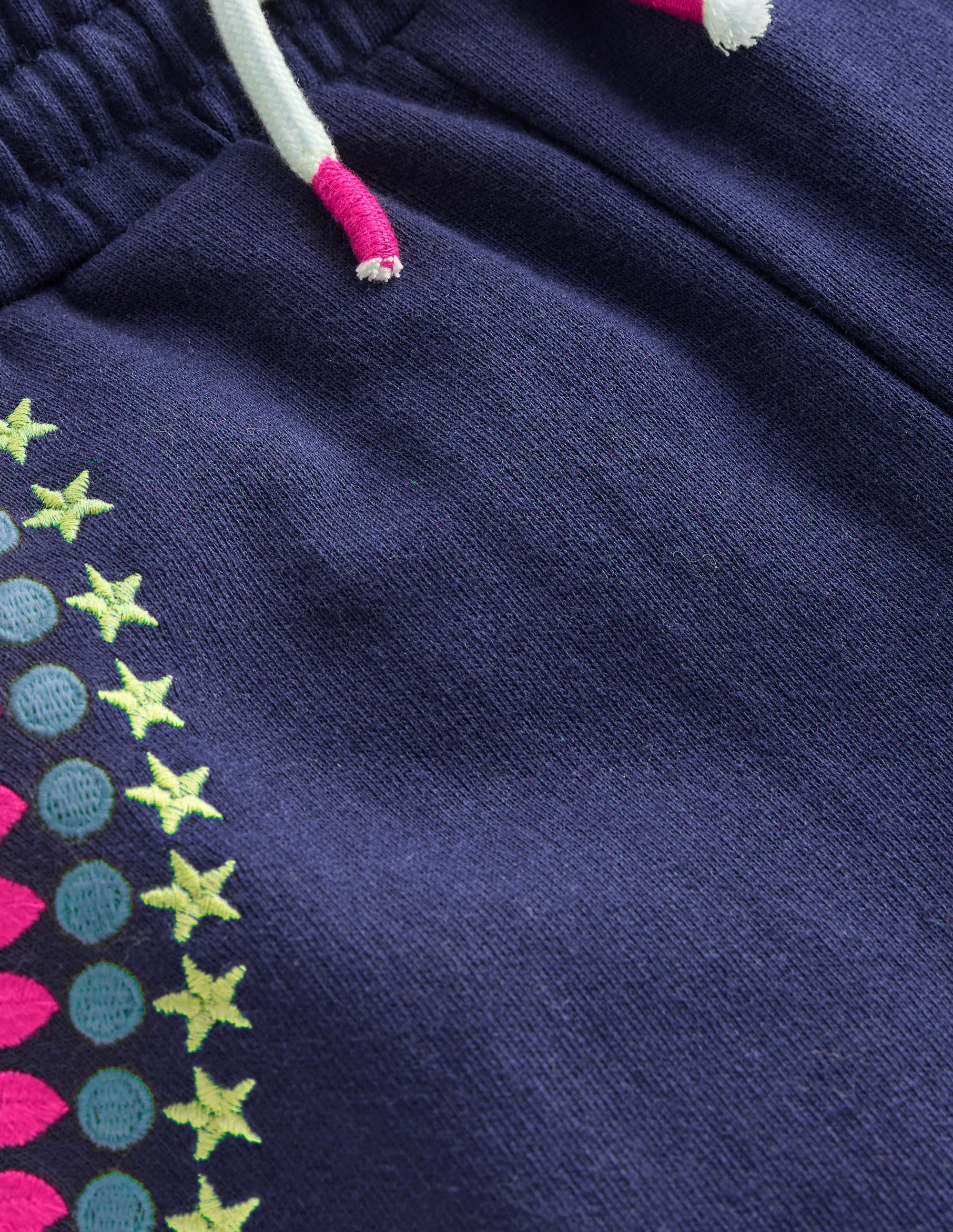 Bestickte Jogginghose mit leichtem Schlag-Schuluniform-Marineblau Stickerei - Image 3
