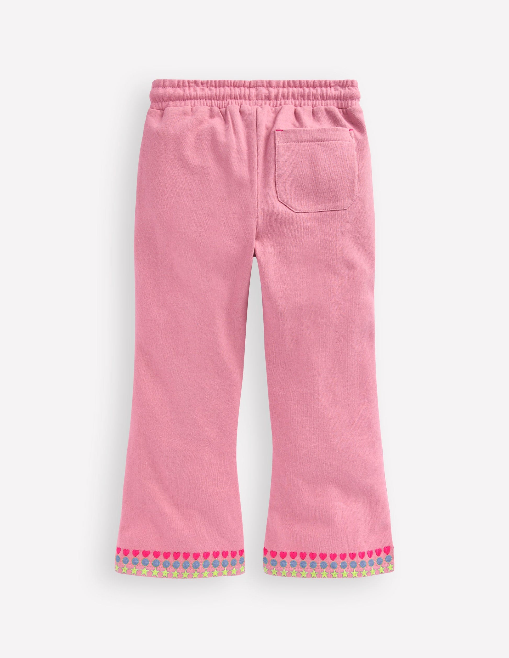 Bestickte Jogginghose mit leichtem Schlag-Rosa Schleier Stickerei-2