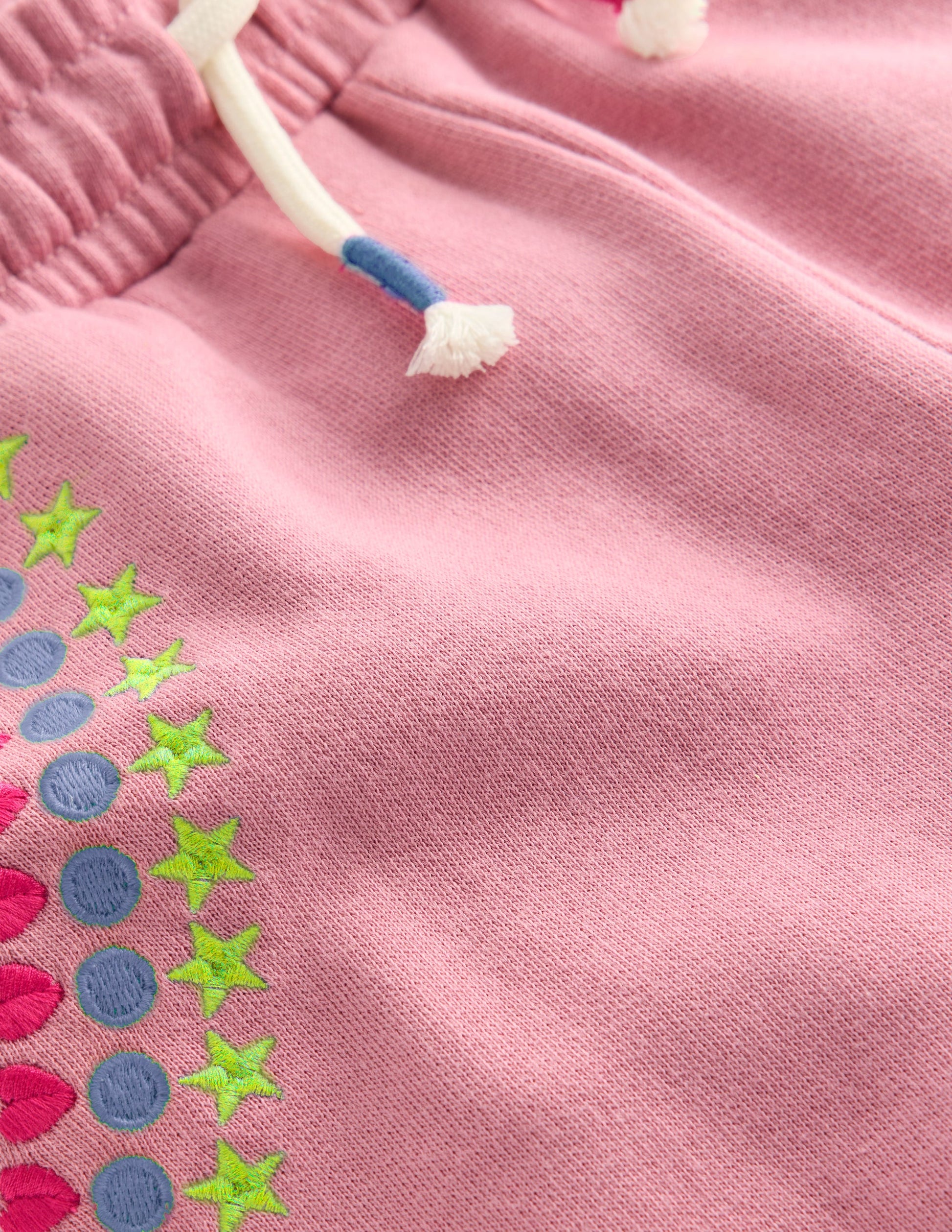 Bestickte Jogginghose mit leichtem Schlag-Rosa Schleier Stickerei-3