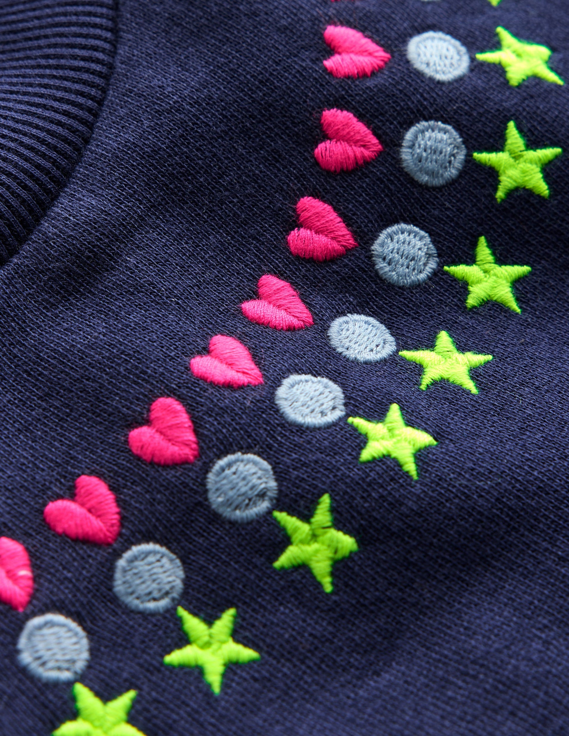 Besticktes Sweatshirt-Schuluniform-Marineblau Stickerei-3