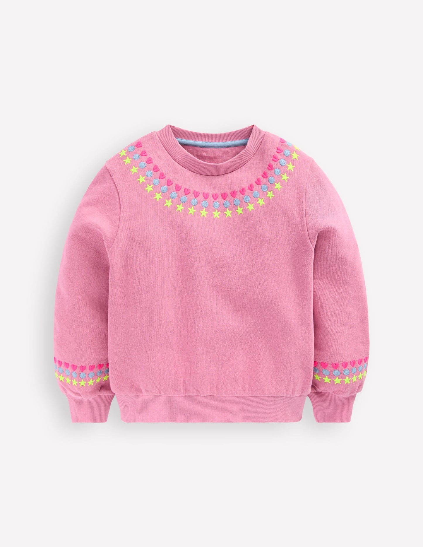 Besticktes Sweatshirt-Rosa Schleier Stickerei