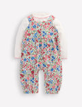 Ensemble avec salopette en jersey-Lit de fleurs rose