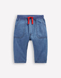 Pantalon cosy doublé-Chambray Bleu