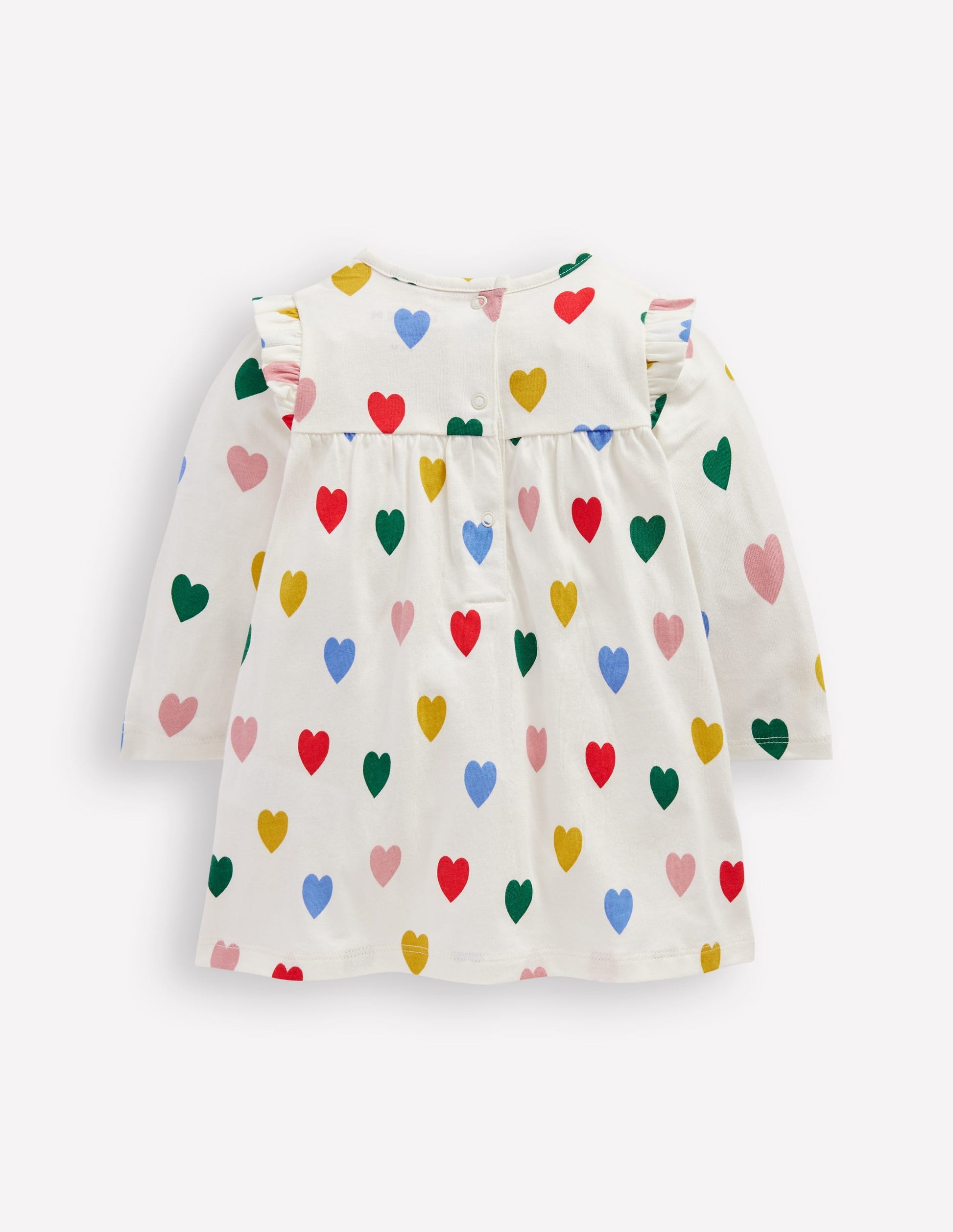 Bedrucktes Jerseykleid-Regenbogen Herzen-2
