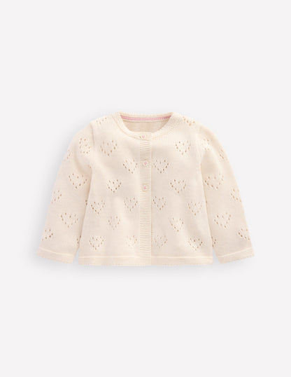 Hübsche Pointelle-Strickjacke-Naturweiß-1