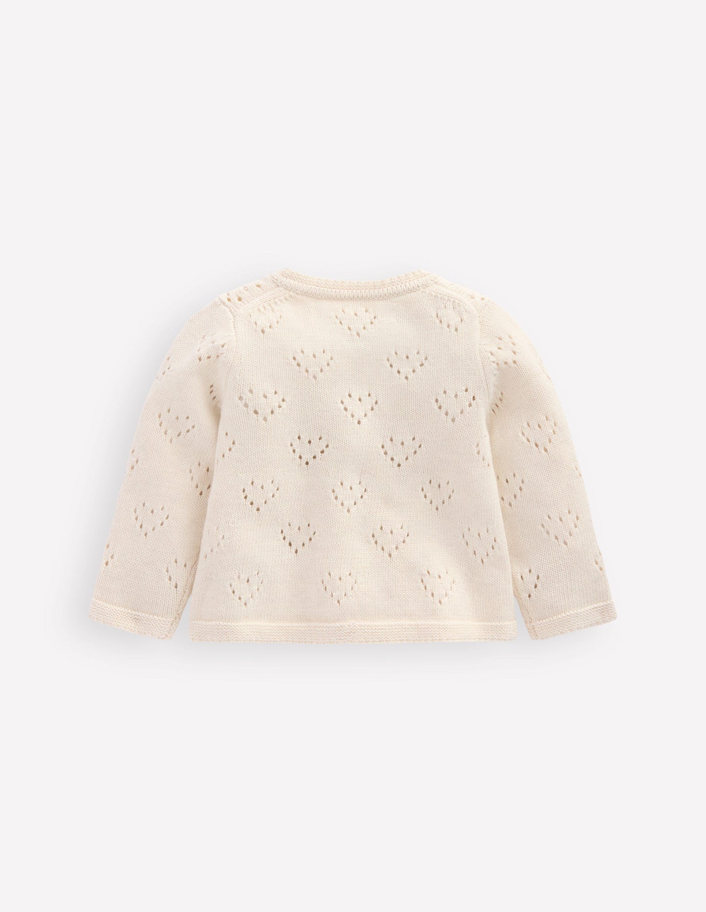 Hübsche Pointelle-Strickjacke-Naturweiß