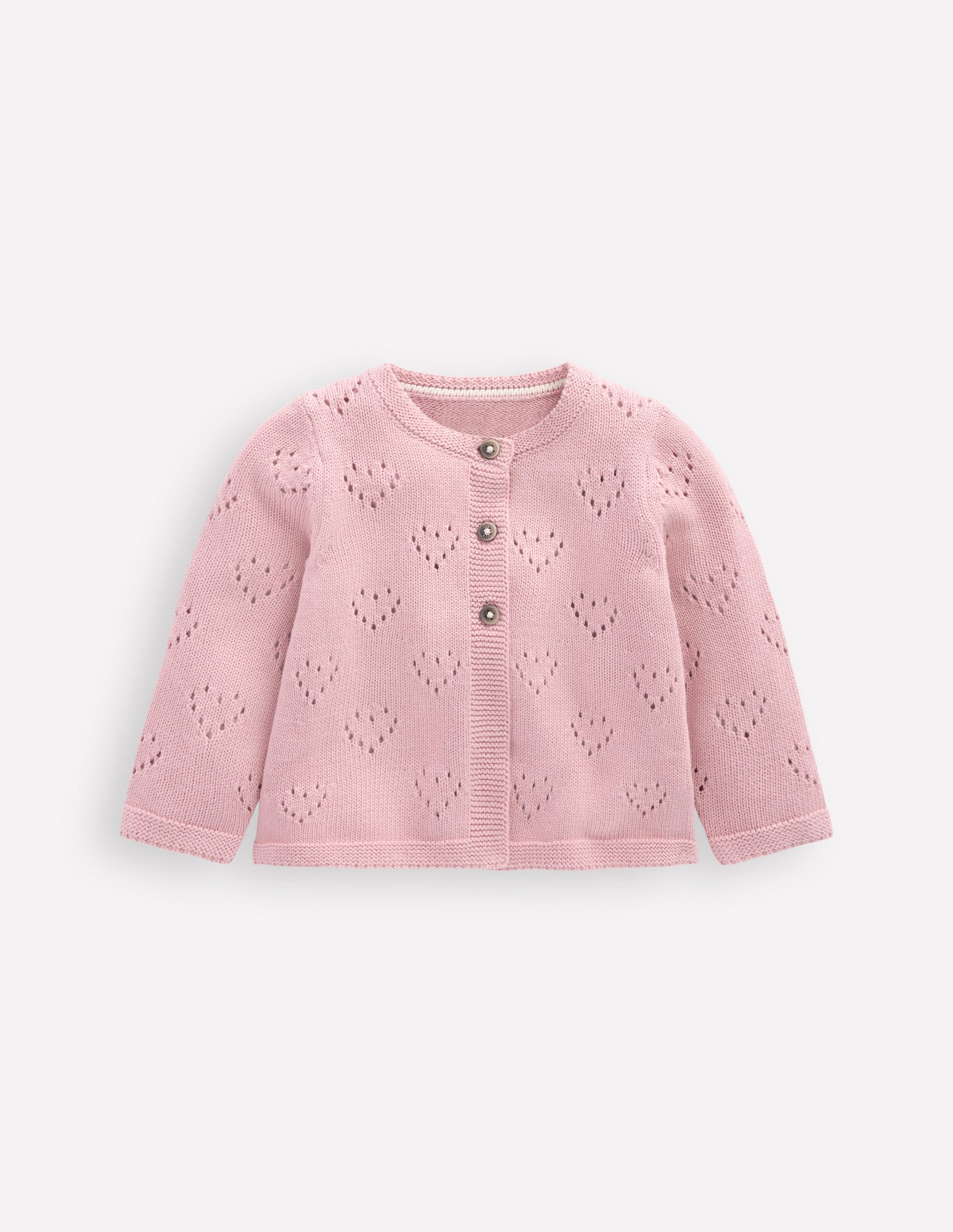 Hübsche Pointelle-Strickjacke-Vintage-Rosa-1