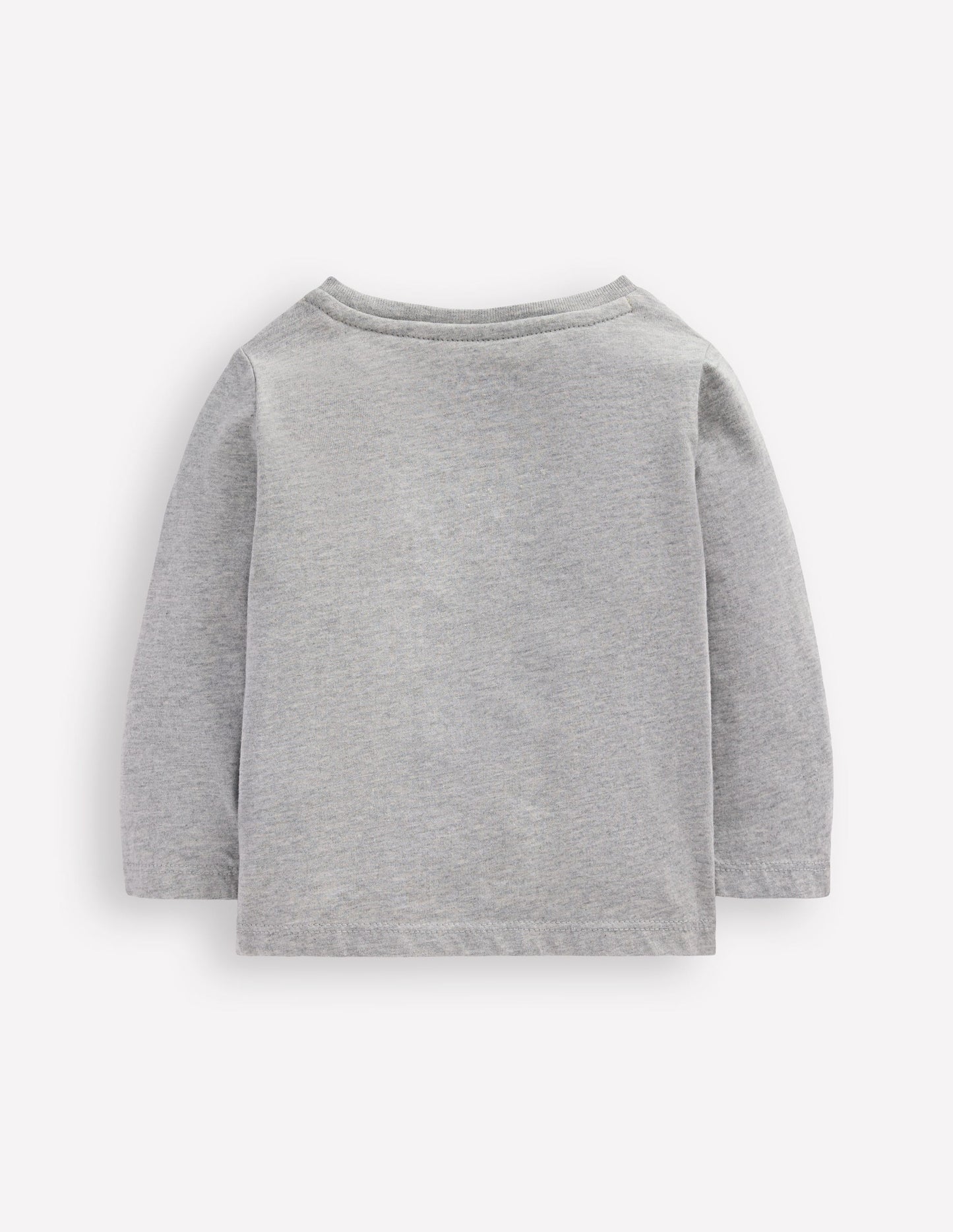 Langärmliges T-Shirt mit Applikation-Grau Meliert, Äpfel