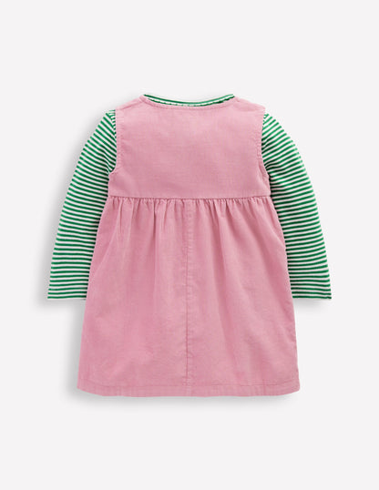 Gewebtes Schürzenkleid-Set-Rosa Apfel-2