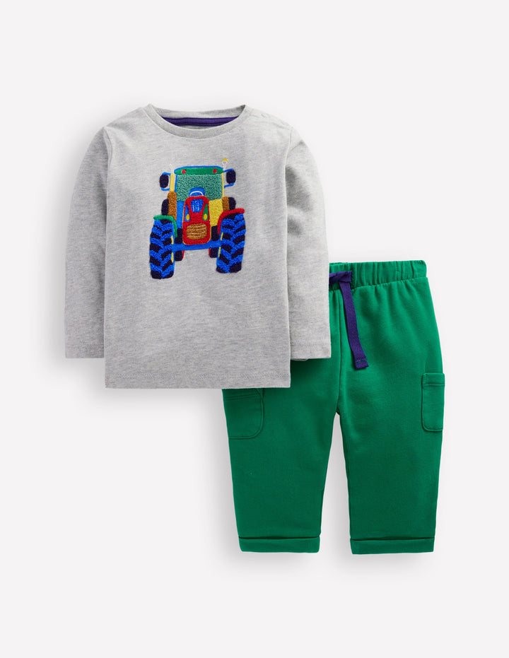 Jersey-Spielset mit Applikation-Grau Traktor