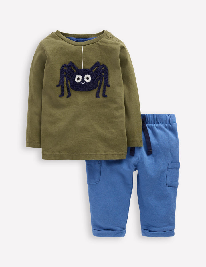 Jersey-Spielset mit Applikation-Grün Spinne