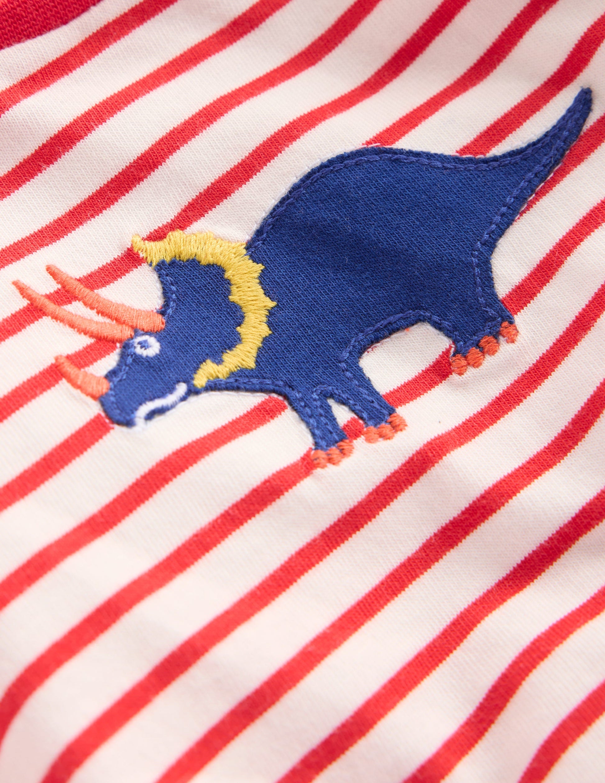Spielset aus Jersey und Webstoff-Rot Dino Streifen-3