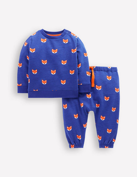 Sweatshirt-Spielset-Blau Füchse
